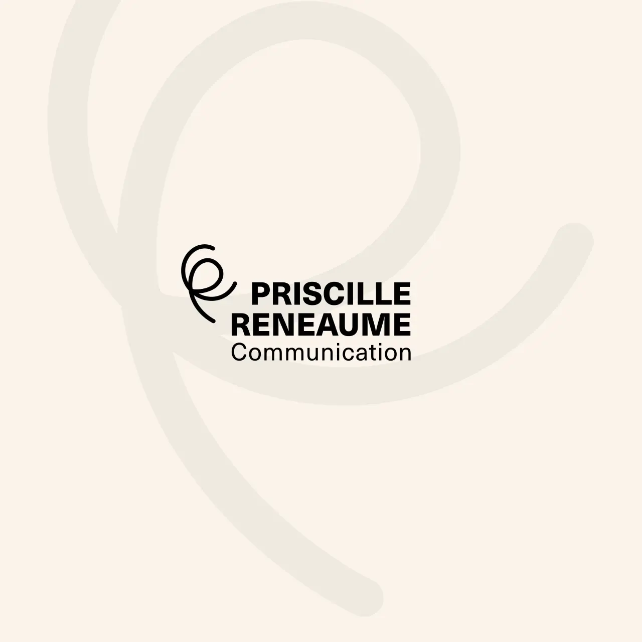 Logotype Priscille Reneaume Communication, Consultante indépendante en stratégie de communication, experte en communication corporate pour le compte de grands groupes et startups